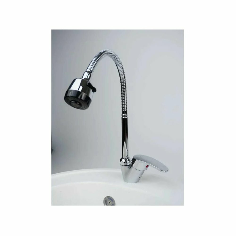 Смеситель для кухни Cronwil CB042-58M с гибким изливом однорычажный хром для мойки