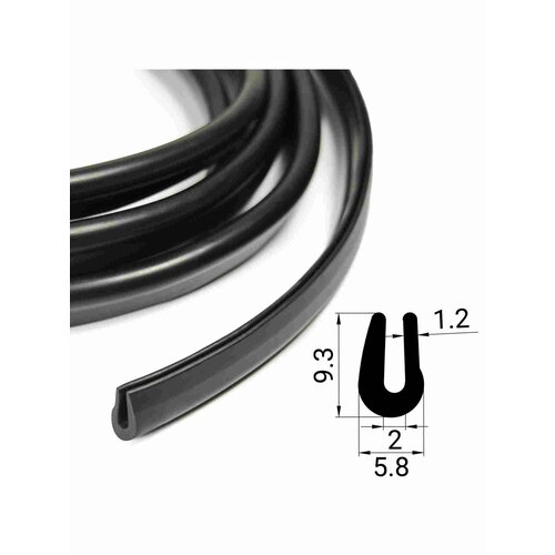 Уплотнитель П-образный U-образный резиновый belais 10 метров чёрный belais 23161 835₽