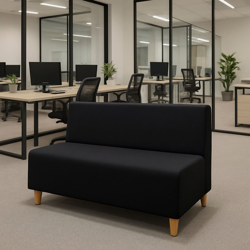 Изображение товара Диван "Слим", прямой, без подлокотников, велюр, черный, 120х65х85см