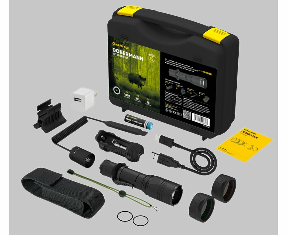 Фонарь с комплектом Armytek Dobermann Extended Set (F02005C)