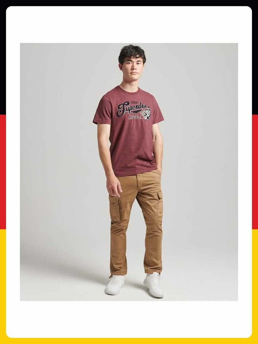 Футболка спортивная Superdry, размер M., бордовый
