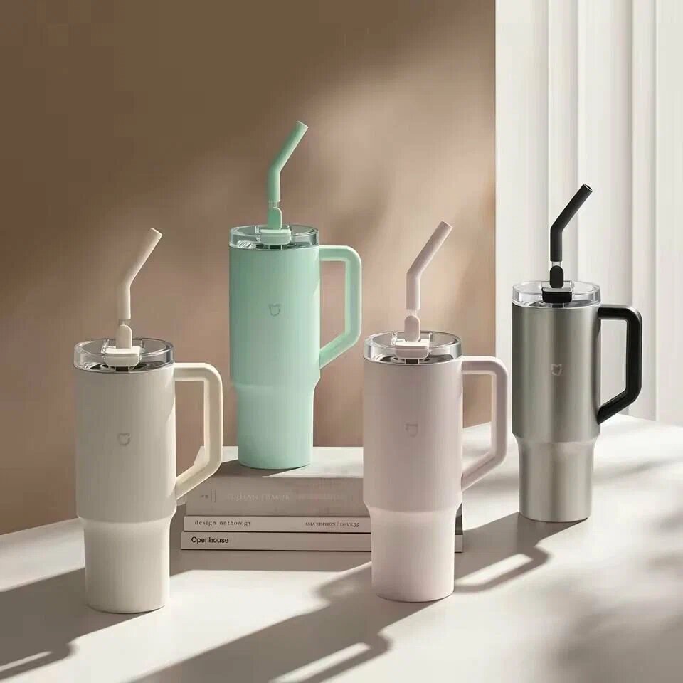 Картинки Термокружка Xiaomi Mijia Sippy Cup 1L Cream Grey (MJXGB01RM)