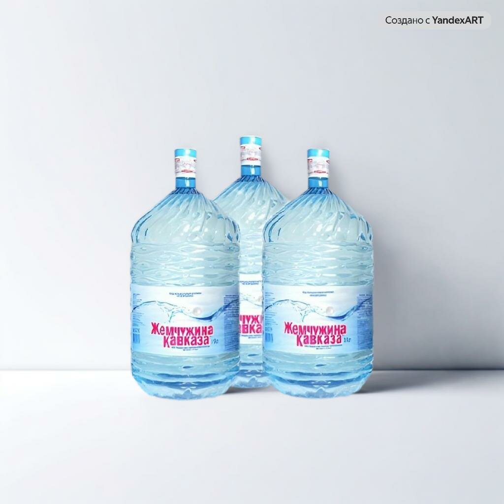 Вода питьевая Жемчужина Кавказа 19л негазированная (бутыль одноразовая 3 шт.)