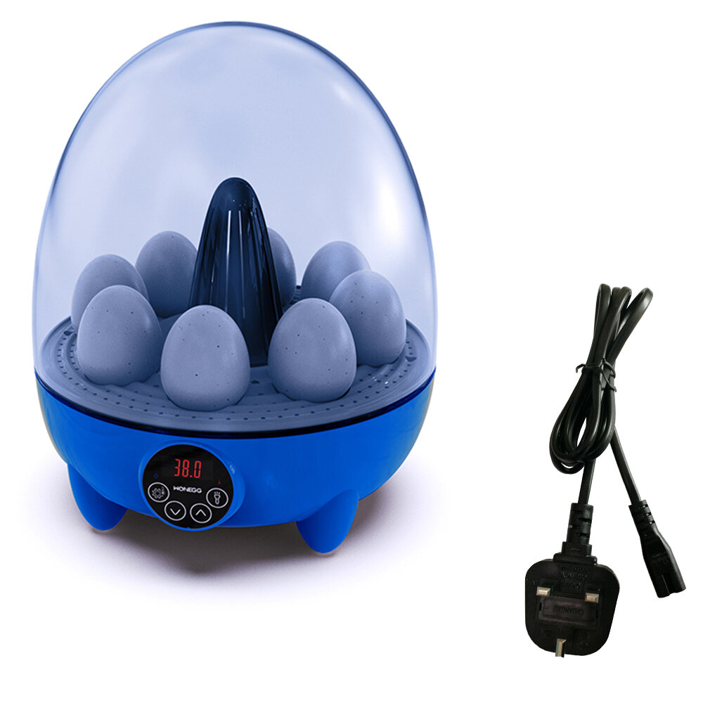 Инкубаторы для инкубационных яиц Инкубатор на 8 яиц со светодиодной подсветкой Регулировка температуры Обзор на 360 градусов Инкубаторы для куриных яиц для уток гусей перепелов птиц для школы/дома/фермы/детей