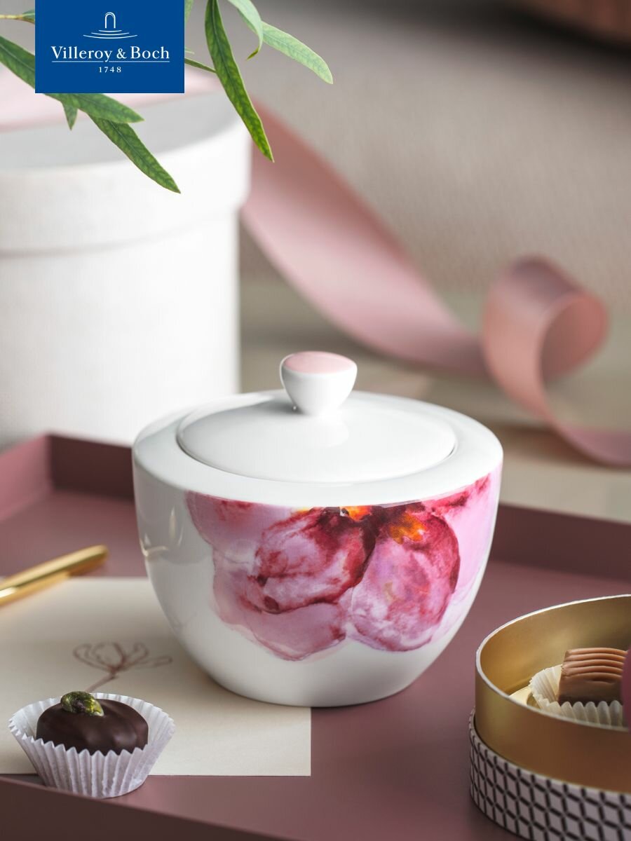 Сахарница с крышкой на 6 персон, 270 мл, Rose Garden, Villeroy & Boch, Премиум-Фарфор