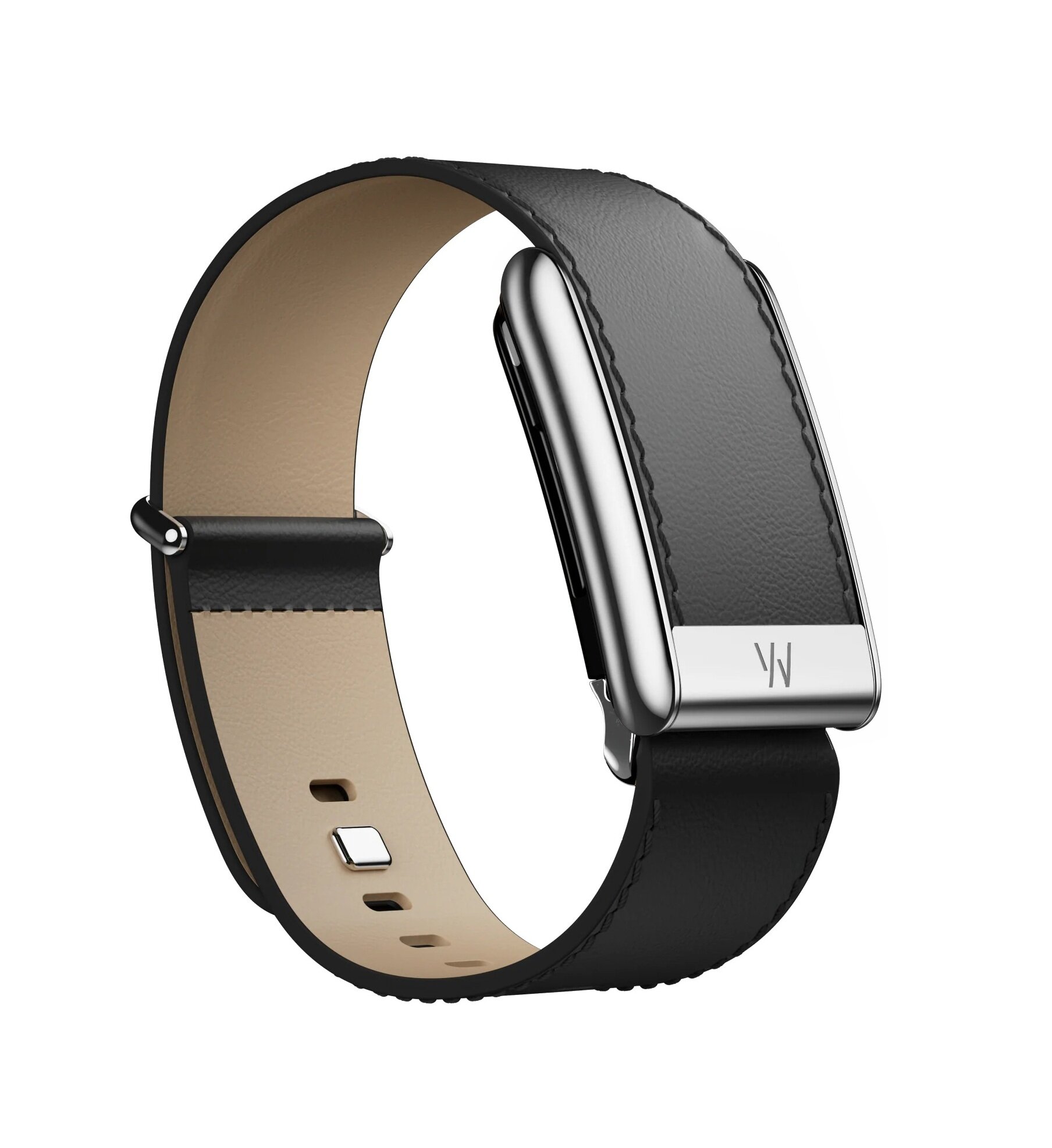 Кожаный ремешок для браслета Whoop 5.0 (ONE, PEAK) LeatherLuxe Band (Black / Cream / Titanium) Large 24mm