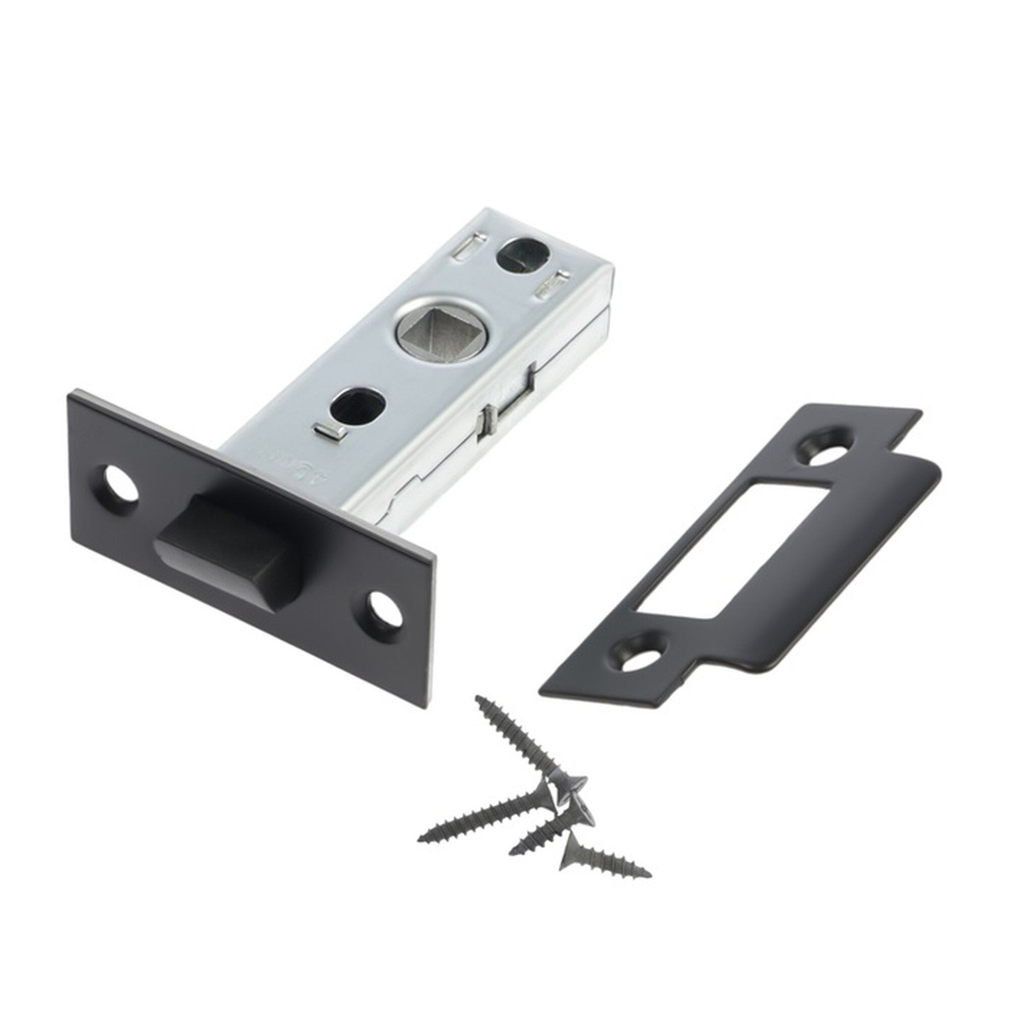 Защелка дверная межкомнатная LOCKLAND ZKM2BL цвет черный пластиковый язычок