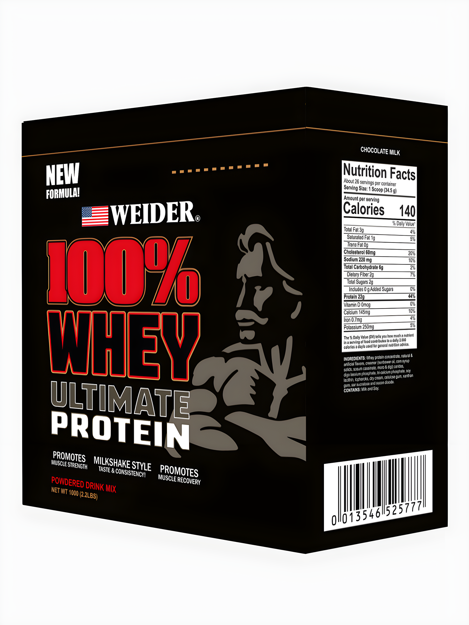 Протеин WHEY 100% Weider , сывороточный концентрат, без ГМО, шоколад, 1 кг — фото 1