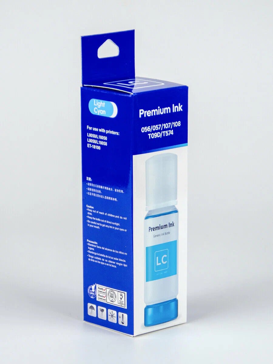 Чернила Premium ink 056/057/107/108/t09d/t574 Ecotank, для Epson, для струйных принтеров, флаконы key lock, 6 цветов
