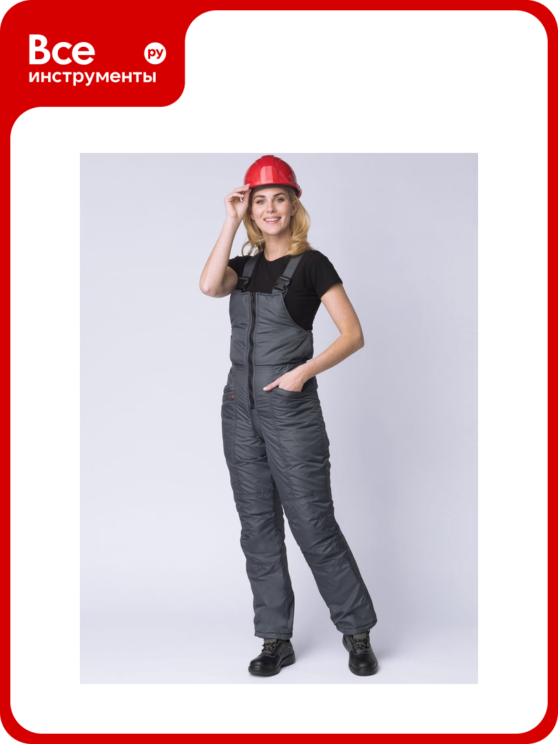 Зимний женский полукомбинезон факел Снежана темно-серый 44-46 158-164 87472339.001