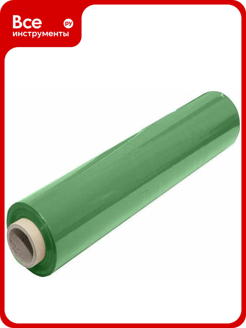Стрейч пленка первый сорт пакполимер зеленая 500мм 950гр 23мкм