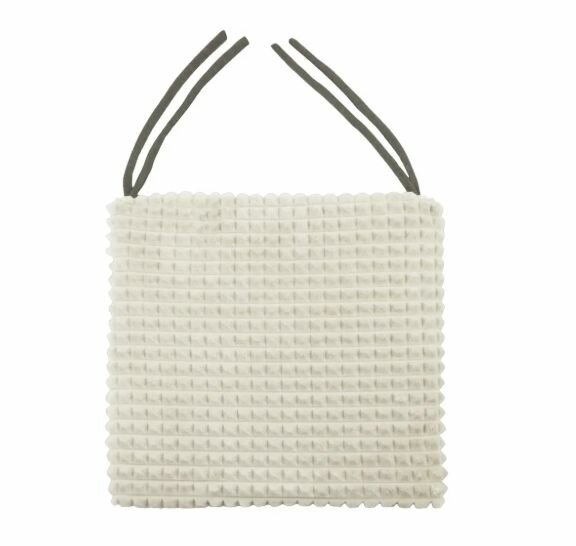 Галета для стула Плюш 40x40 см бело-серая