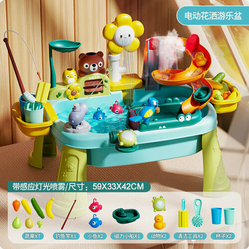 Изображение товара Детский водопадный стол для игры, Стол для игр с водой，Электрический игровой таз Sunflower (синий)