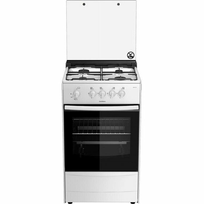 Плита газовая Darina 1B GM441 002W, 50 см, стеклянная крышка, белый