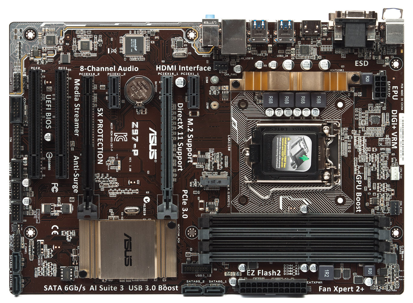 Материнская плата ASUS Z97-P, Intel Z97, DDR3, LGA1150, ATX, USB 3.0