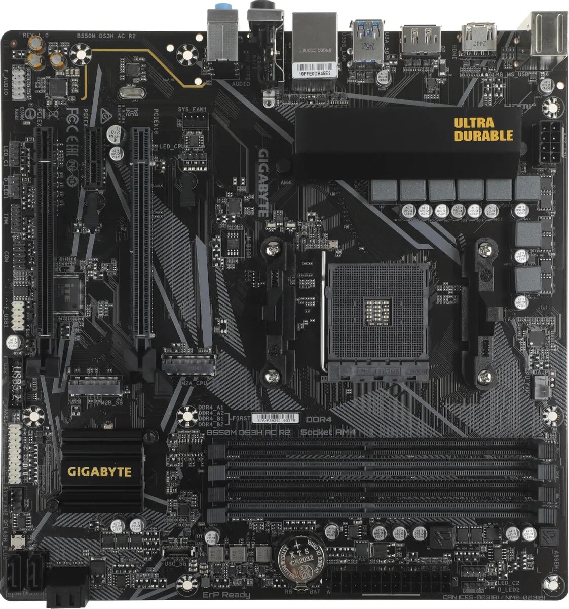 Материнская плата Gigabyte B550M DS3H AC R2, SocketAM4, AMD B550, mATX, Ret