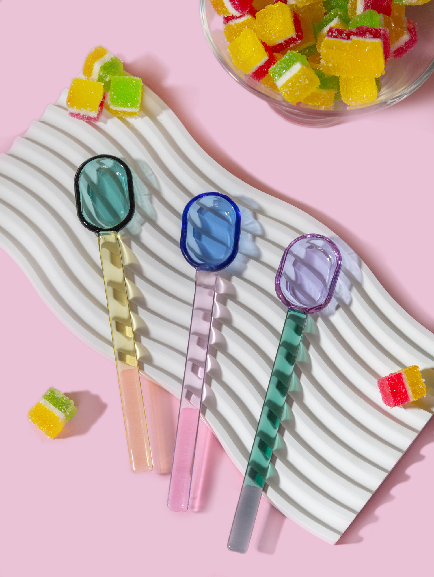 Набор стеклянных десертных ложечек 3 предмета, 16 см, набор 1