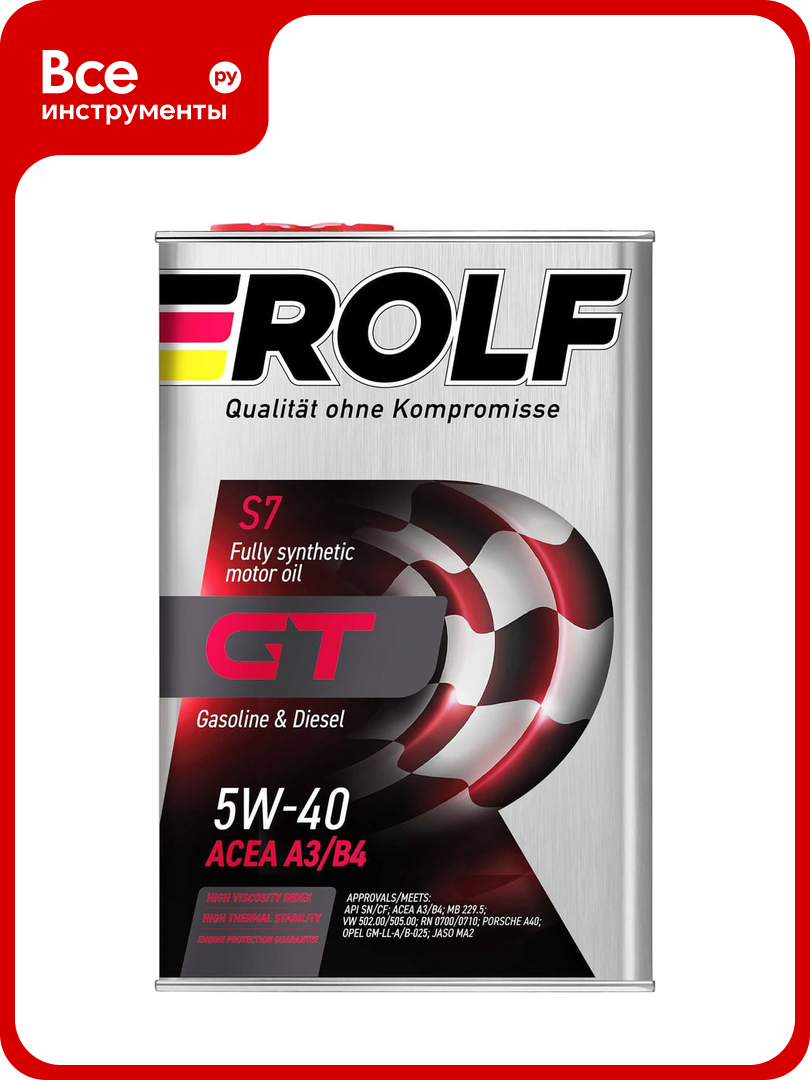 Моторное масло Rolf GT 5W-40 SN/CF 4 л 322229