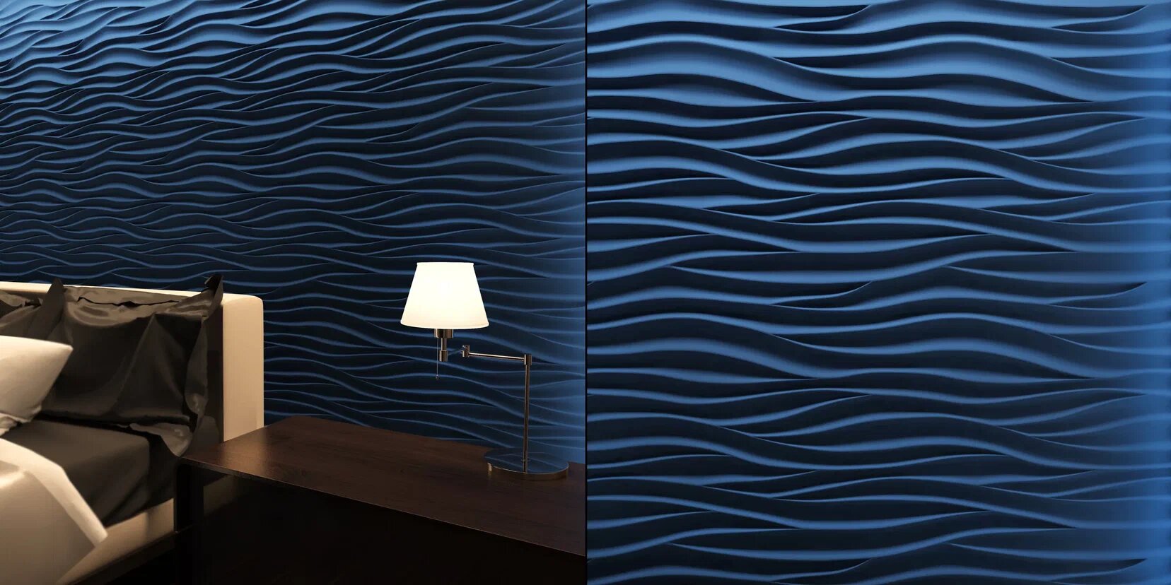 Гипсовые 3д панели стеновая панель "Волна Атлантика" 500*500мм