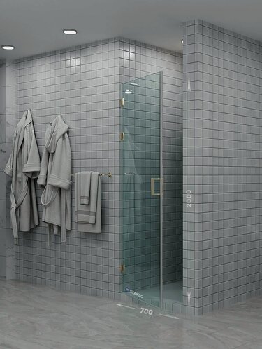 Изображение товара Душевая дверь в нишу staklo 70x200 из прозрачного стекла бронза фурнитура