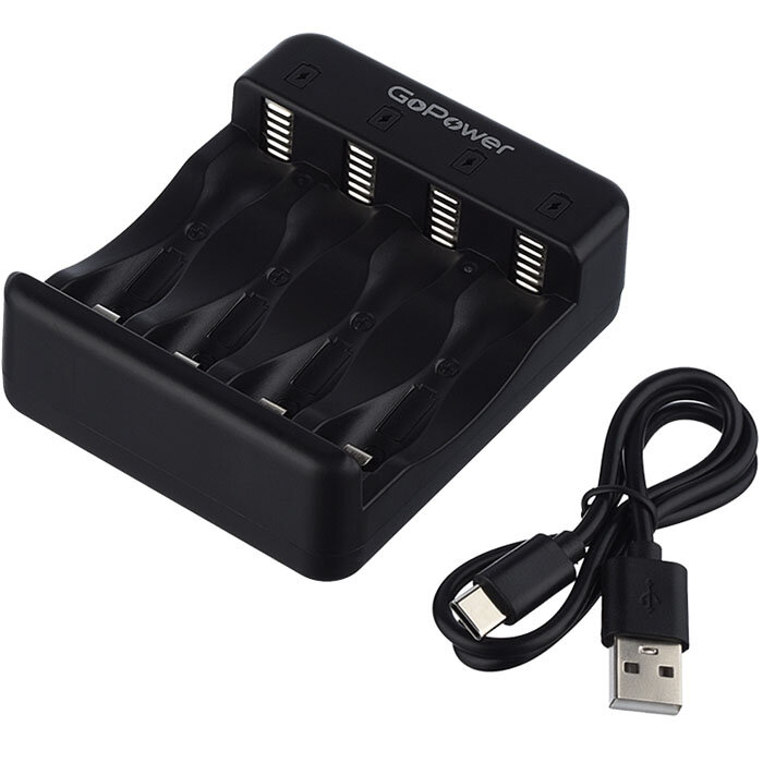 Зарядное устройство для аккумуляторов АА/ААА GoPower iClever 1600 Ni-MH/Ni-Cd - 4 слота