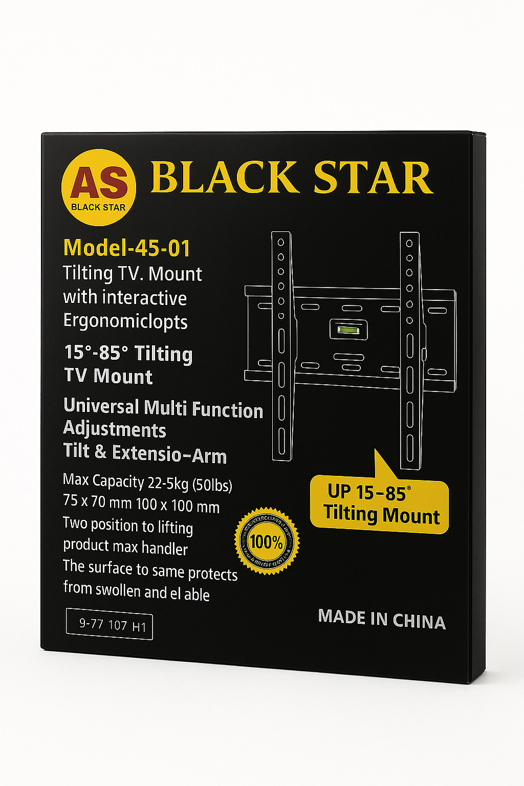 Кронштейн BLACK STAR, для телевизора и монитора, оригинал, от 14" до 85"