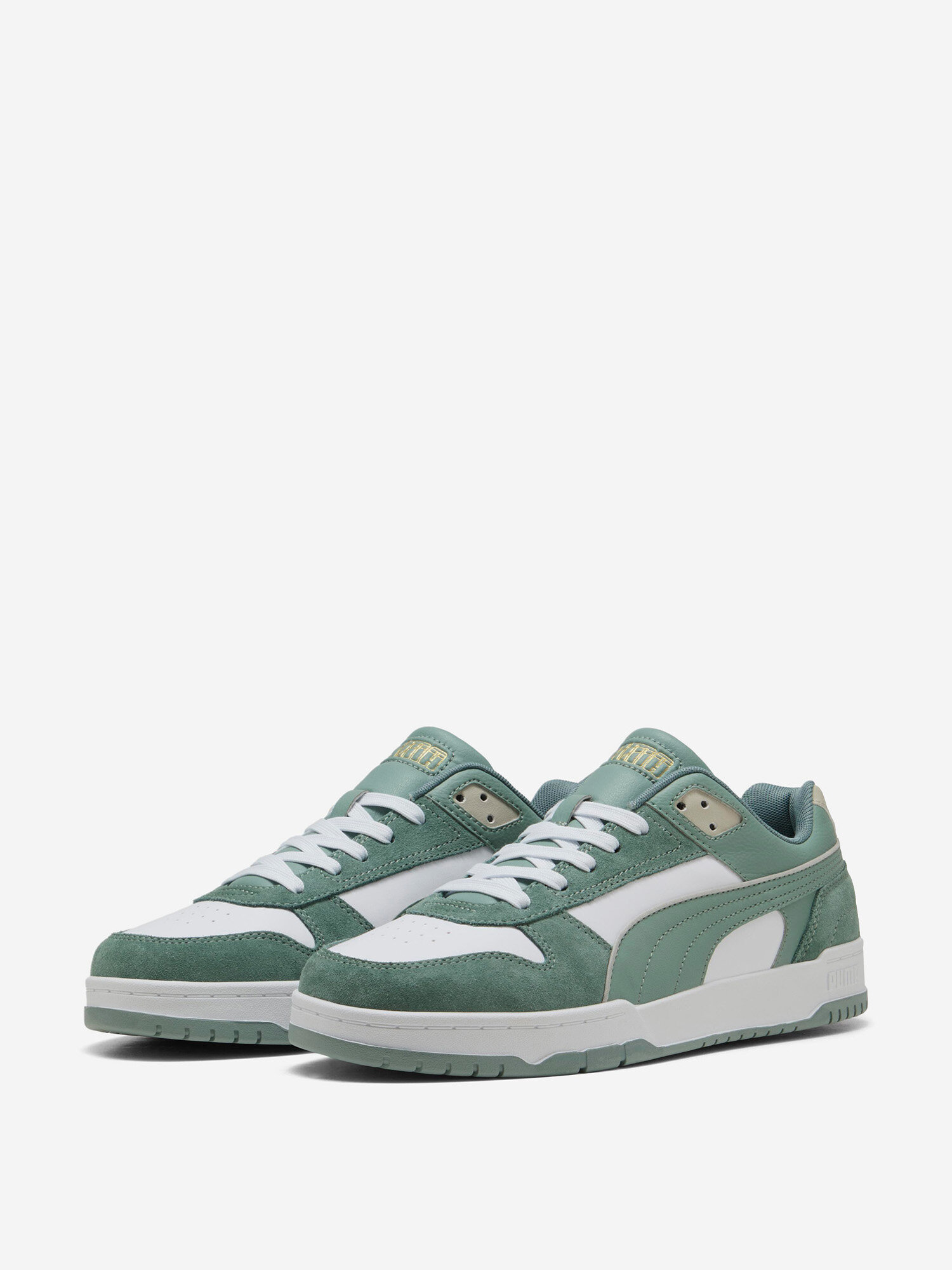 Кеды PUMA повседневные, размер 9, зеленый/белый — фото 1