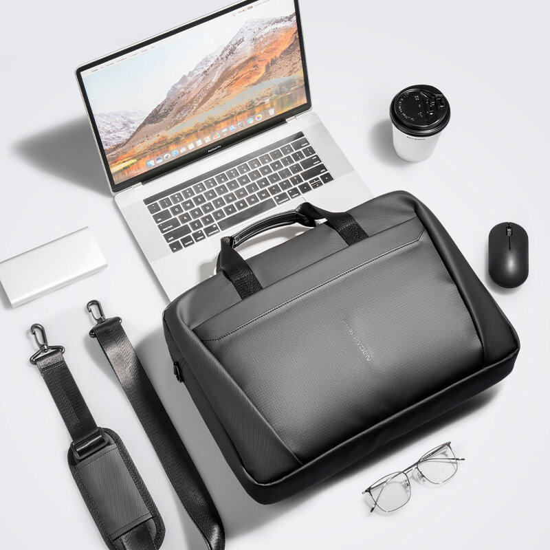 Сумка Mark Ryden MR616 для ноутбука 14"-15.6"-16" и Macbook, деловая мужская и женская сумка через плечо, Черный_X