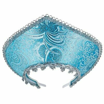 Карнавальный ободок КНР Кокошник Узор Зимний бирюзовый
