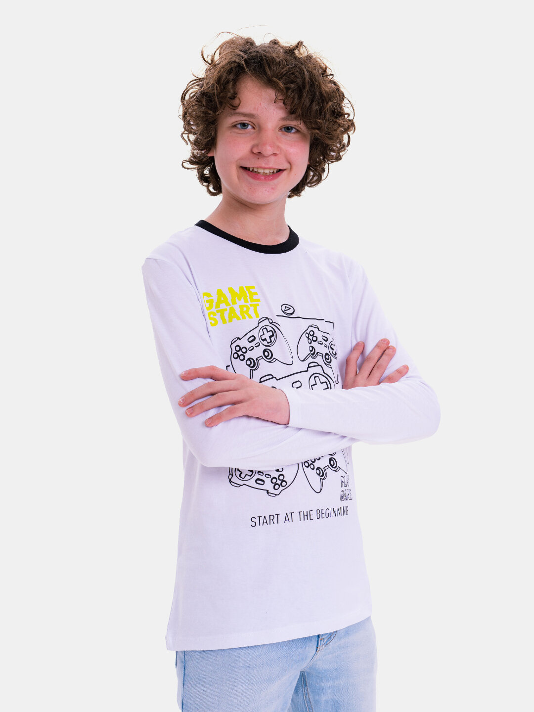 Лонгслив neo, размер 158, белый — фото 1