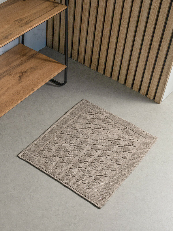 Коврик универсальный DeNASTIA 50x60см, букле, хлопок, бежевый — фото 1