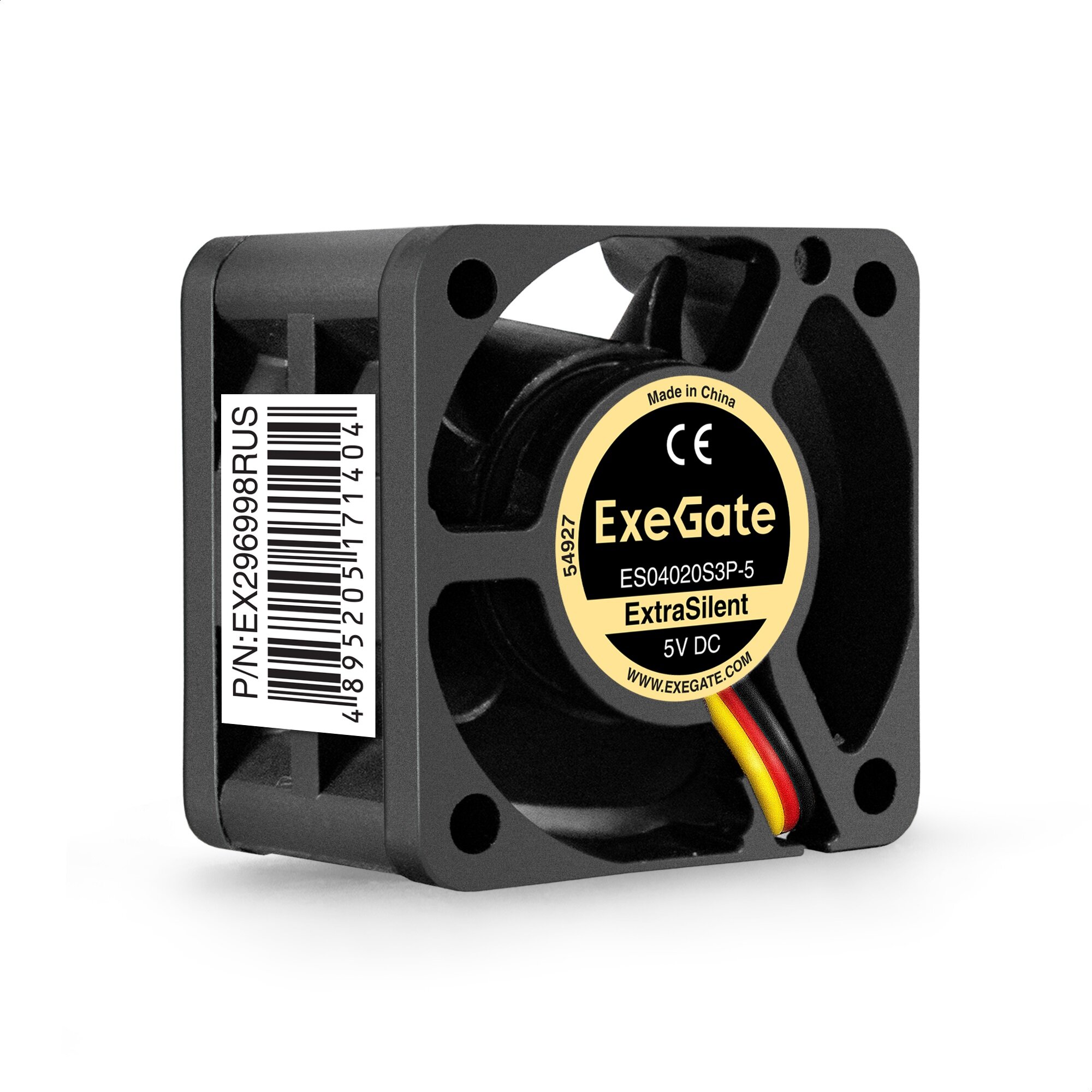 Вентилятор 5В DC ExeGate ExtraSilent ES04020S3P-5 (40x40x20 мм Sleeve bearing (подшипник скольжения) 3pin 4800RPM 21dBA) EX296998RUS