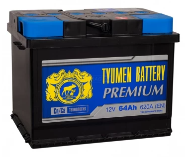 Аккумулятор автомобильный TYUMEN BATTERY PREMIUM 6СТ-64LR 620А о. п. 242x175x190