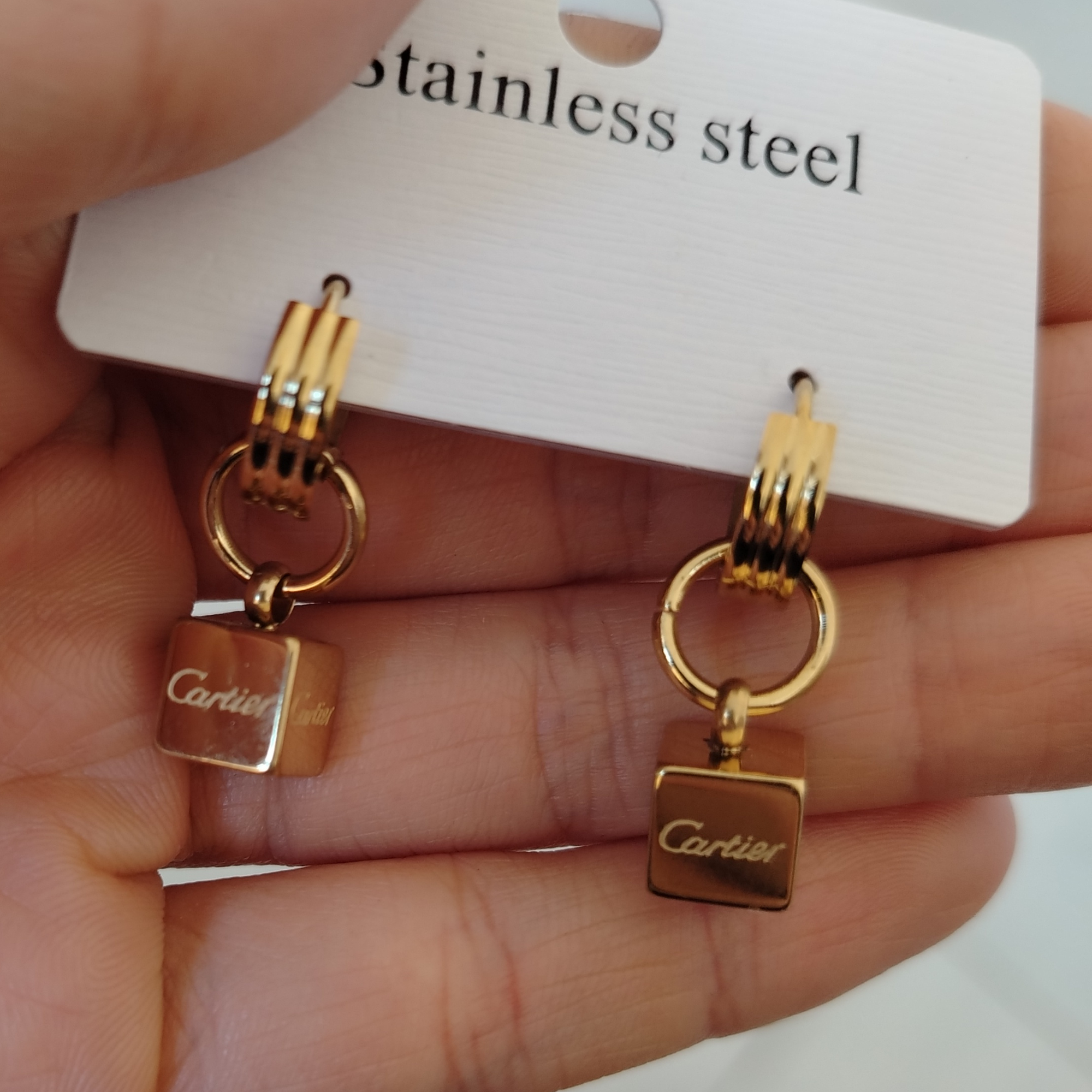 Моносерьга, азурит, FJ1129ETU золотистый/серебристый — фото 1