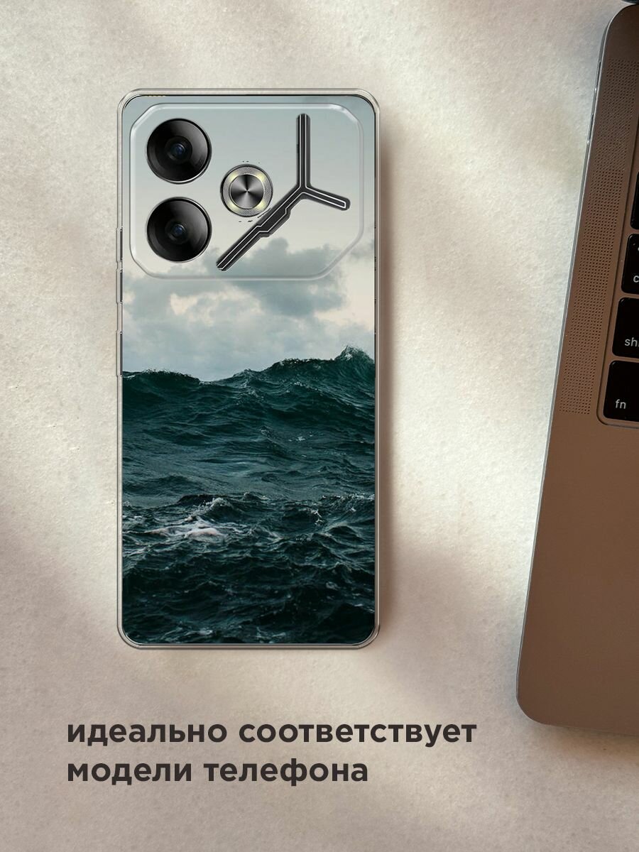 Силиконовый чехол на Tecno Pova 6 / Текно Пова 6 с принтом "Волны 11" — фото 1