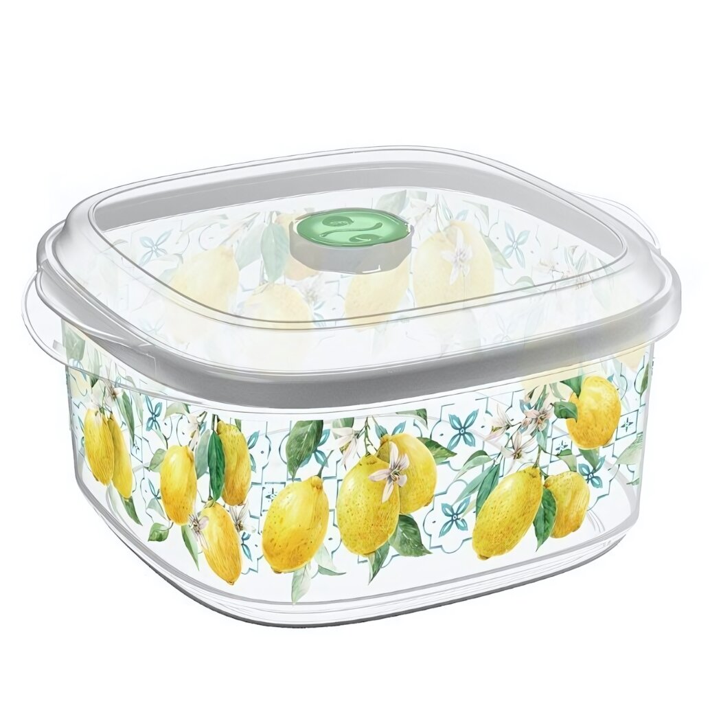 Емкость для СВЧ 16л с клапаном декор 