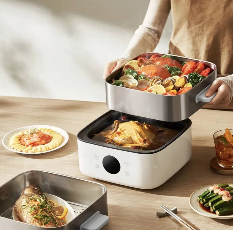Изображение Xiaomi Пароварка электрическая Mijia Multifunctional electric cooker S1 13L1500W NTC MES03, белый