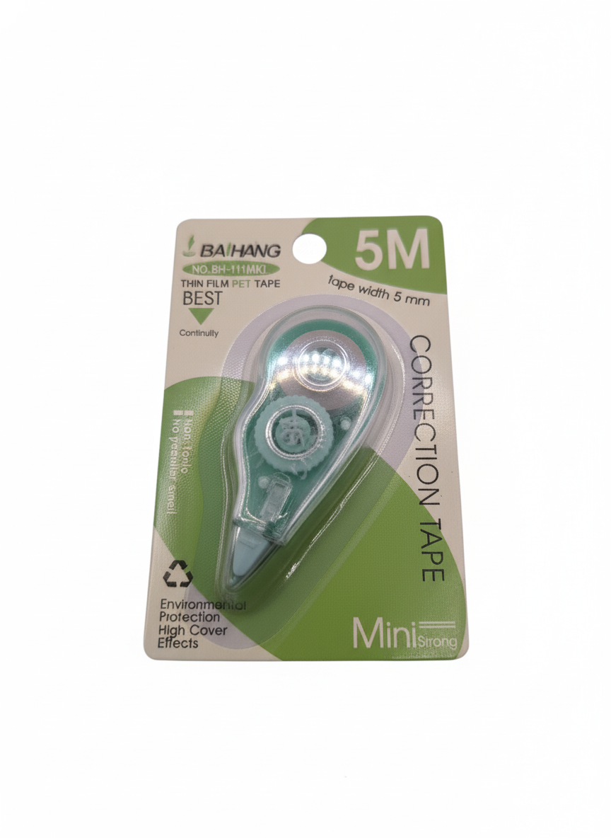 Корректирующая лента - штрих, толщина линии 5мм, бирюзовая, 5м