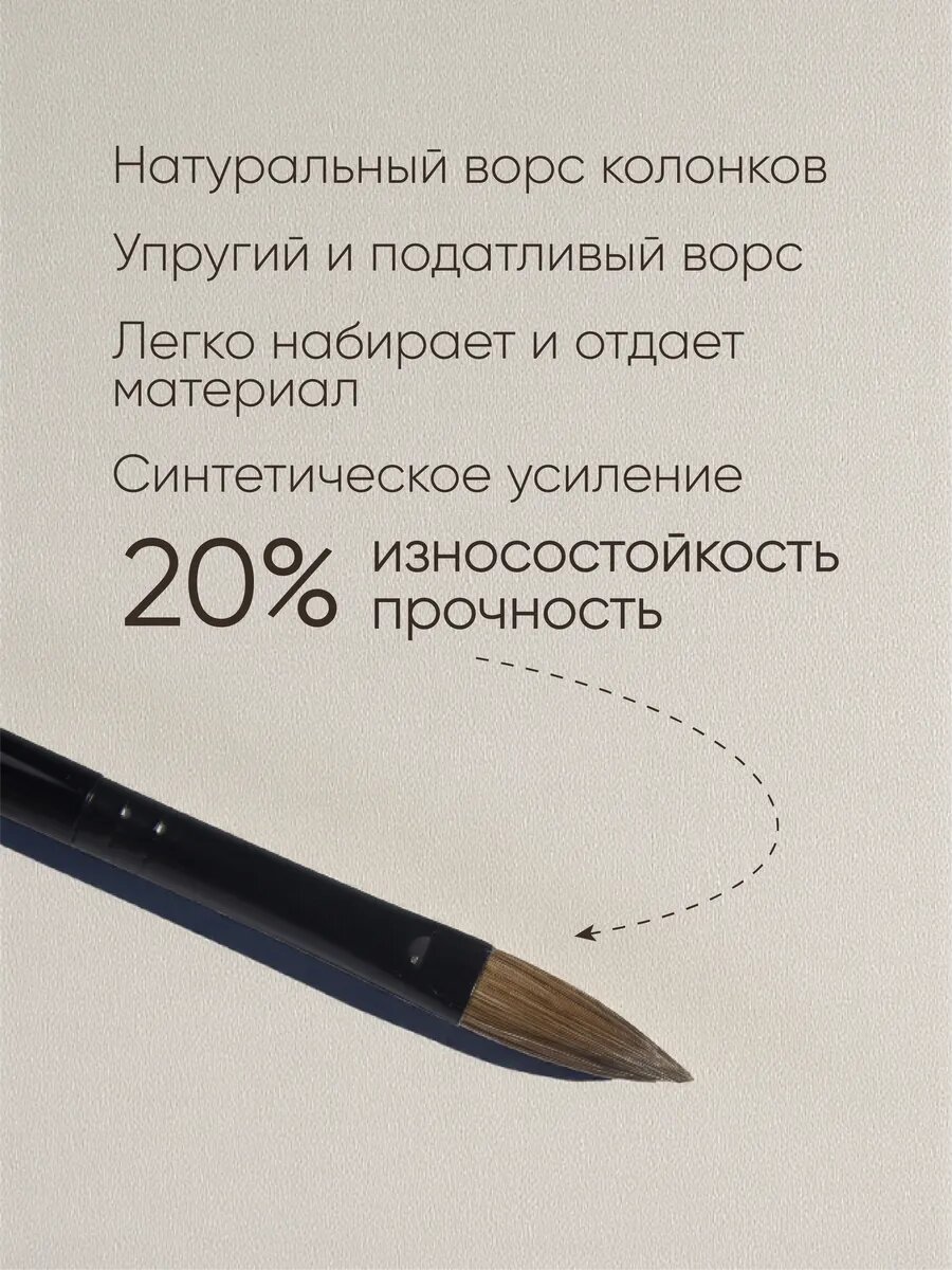 Кисть Kolinsky для акригеля и полигеля — фото 1