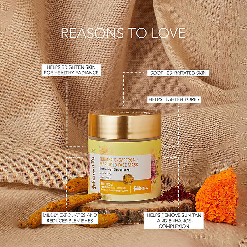 Маска для лица куркума, шафран, календула Fabessentials Face Mask 100 г — фото 1