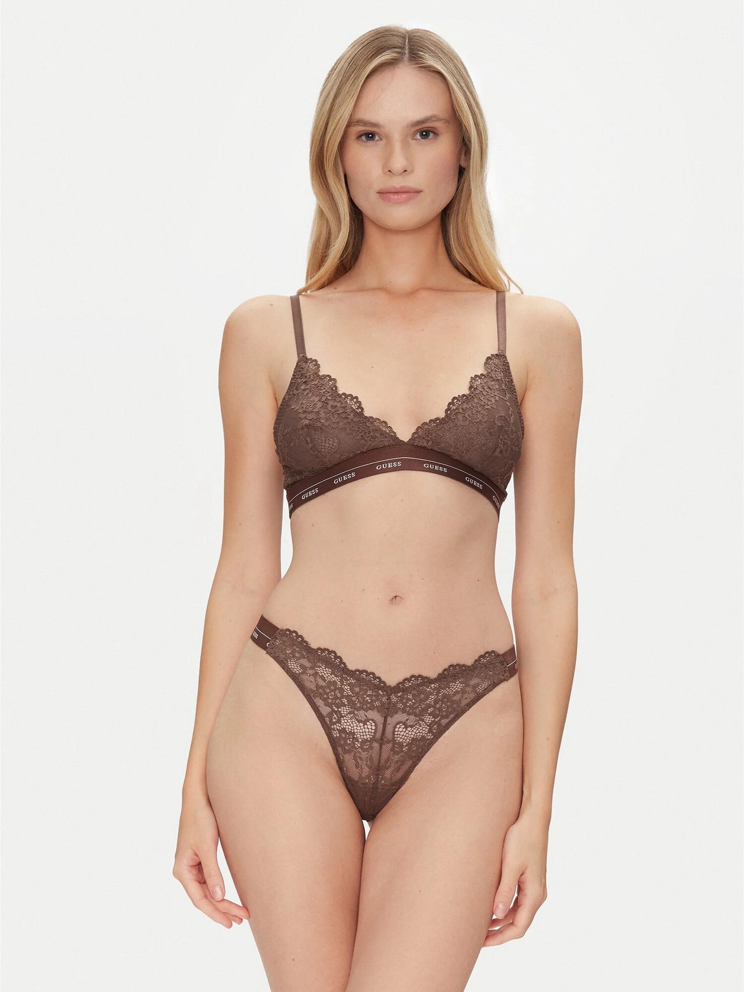 Бюстгальтер GUESS JANE TRIANGLE, , размер M, коричневый — фото 1