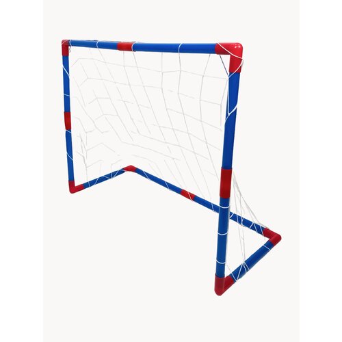 Складные футбольные ворота 90 х 38 х 72 см с сеткой для детей для улицы, в комплекте надувной мяч футбольный, насос