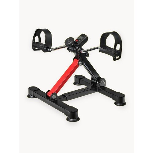 Тренажер для ног и рук Willman педальный, мини велотренажер, для дома, максимальный вес 100 кг, складной, с дисплеем, черный