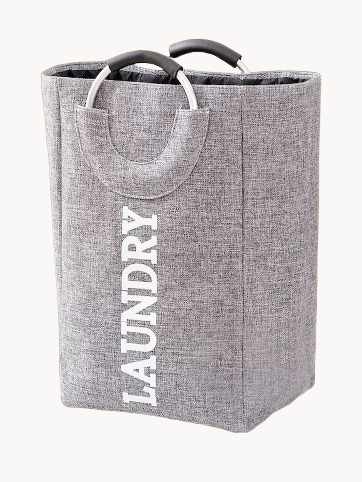 Корзина для хранения белья в ванную 40л серая, складная, с ручками/Органайзер для хранения вещей/Корзина для хранения