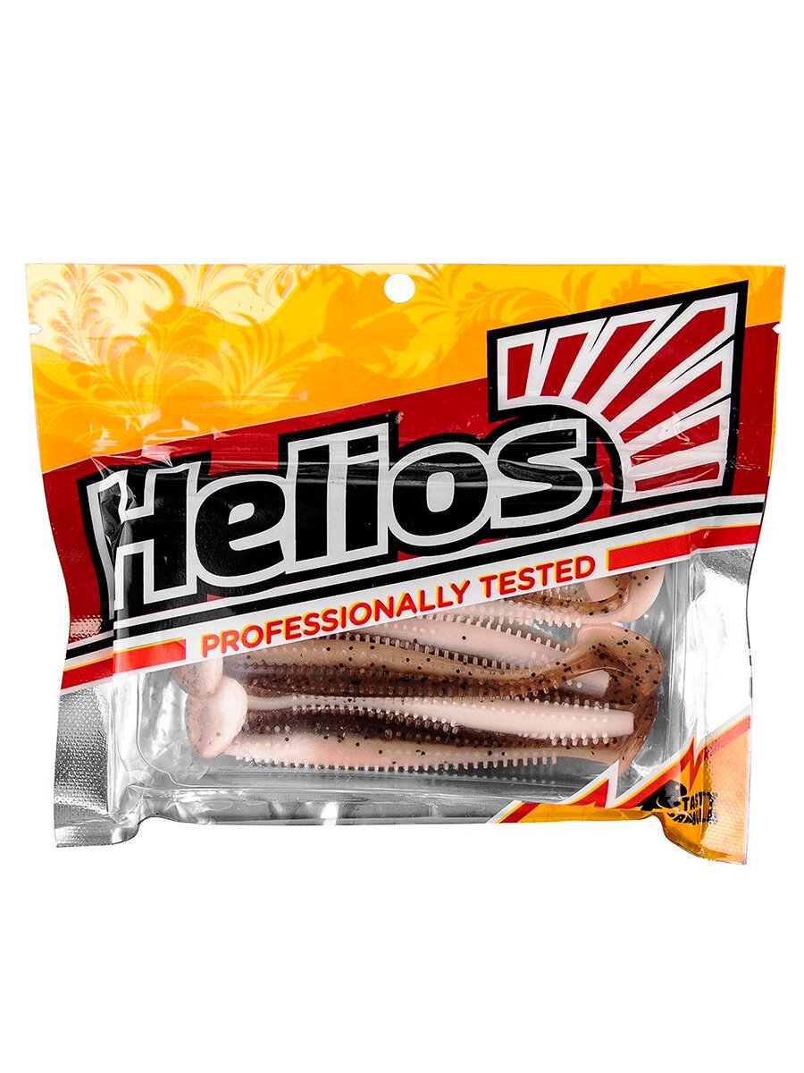 Виброхвост Helios Shaggy 3,35"/8,5 см Rusty & White 5шт. (HS-16-005) — фото 1