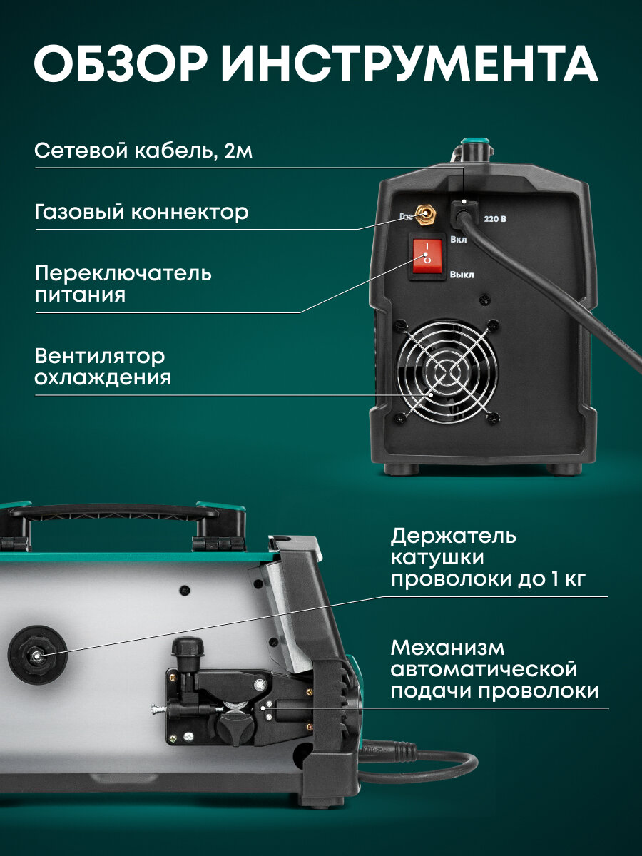 Сварочный аппарат Rokodil Magnus 1600G, полуавтомат инверторный, с газом, аргонодуговой, по металлу — фото 1