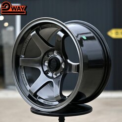 Комплект Литых Колесных Дисков R15 Volk Racing TE37SL Стиль 8.25J ET20 4*100/114.3 Темный хром