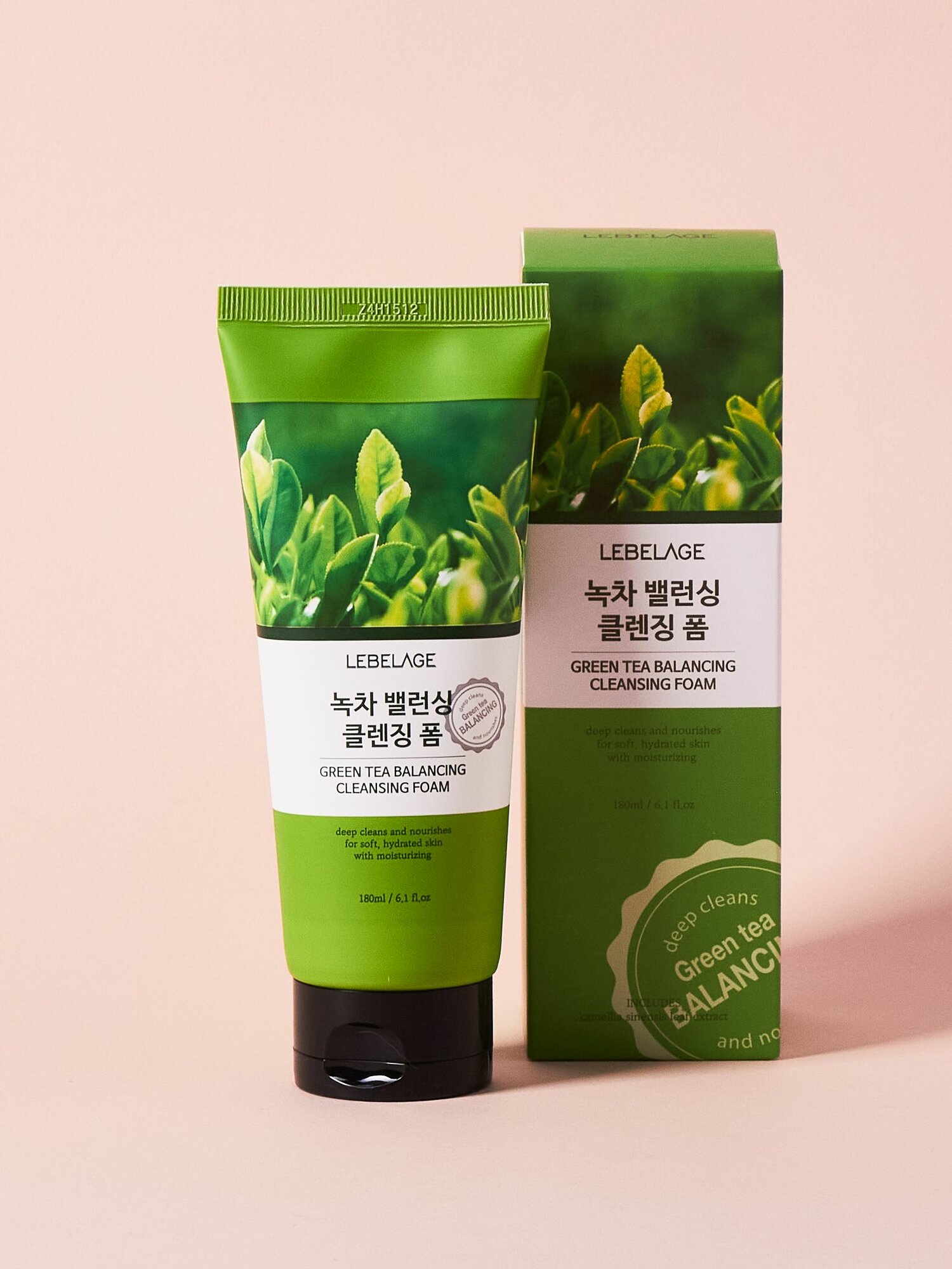 Lebelage Пенка для умывания с экстрактом зеленого чая 180мл Green Tea Balancing Cleansing Foam