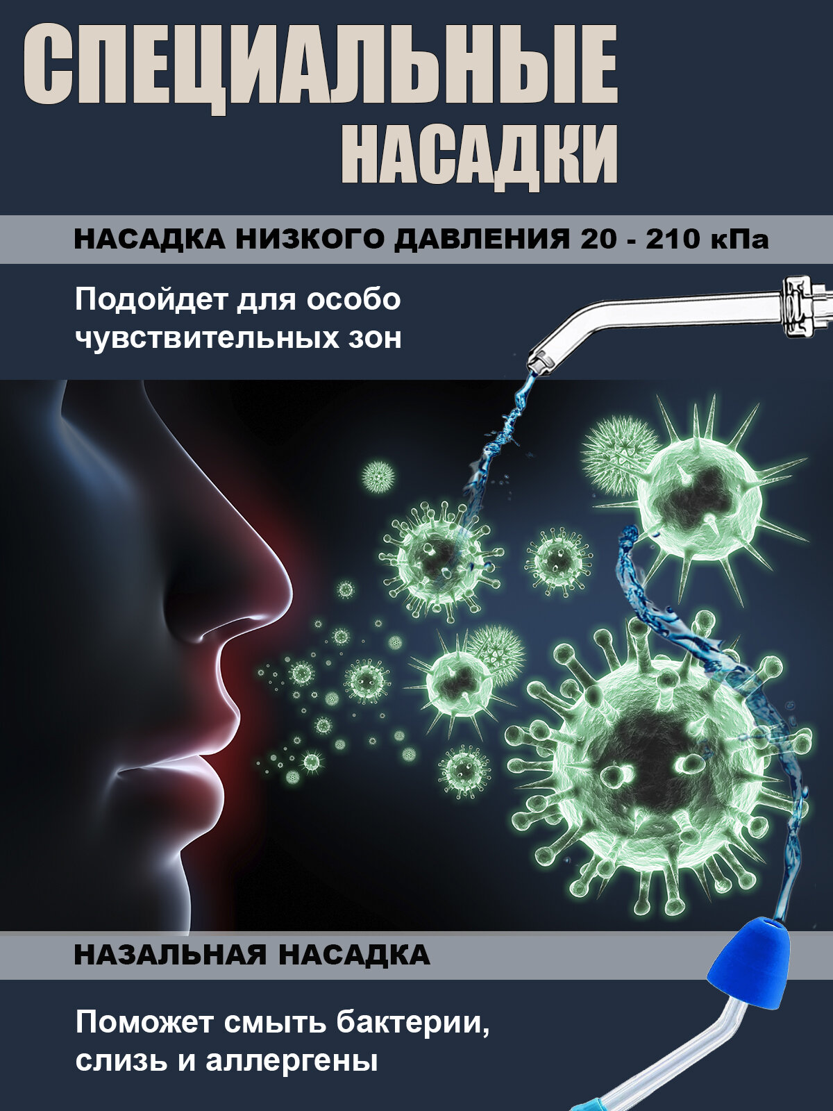 Изображение Ирригатор стационарный GoFlow G1000 c широчайшим диапазоном 20-890кПа, UV-обеззараживателем, 10-насадок в т. ч.2 низкого давления, ПРЕМИАЛЬНАЯ ГАРАНТИЯ