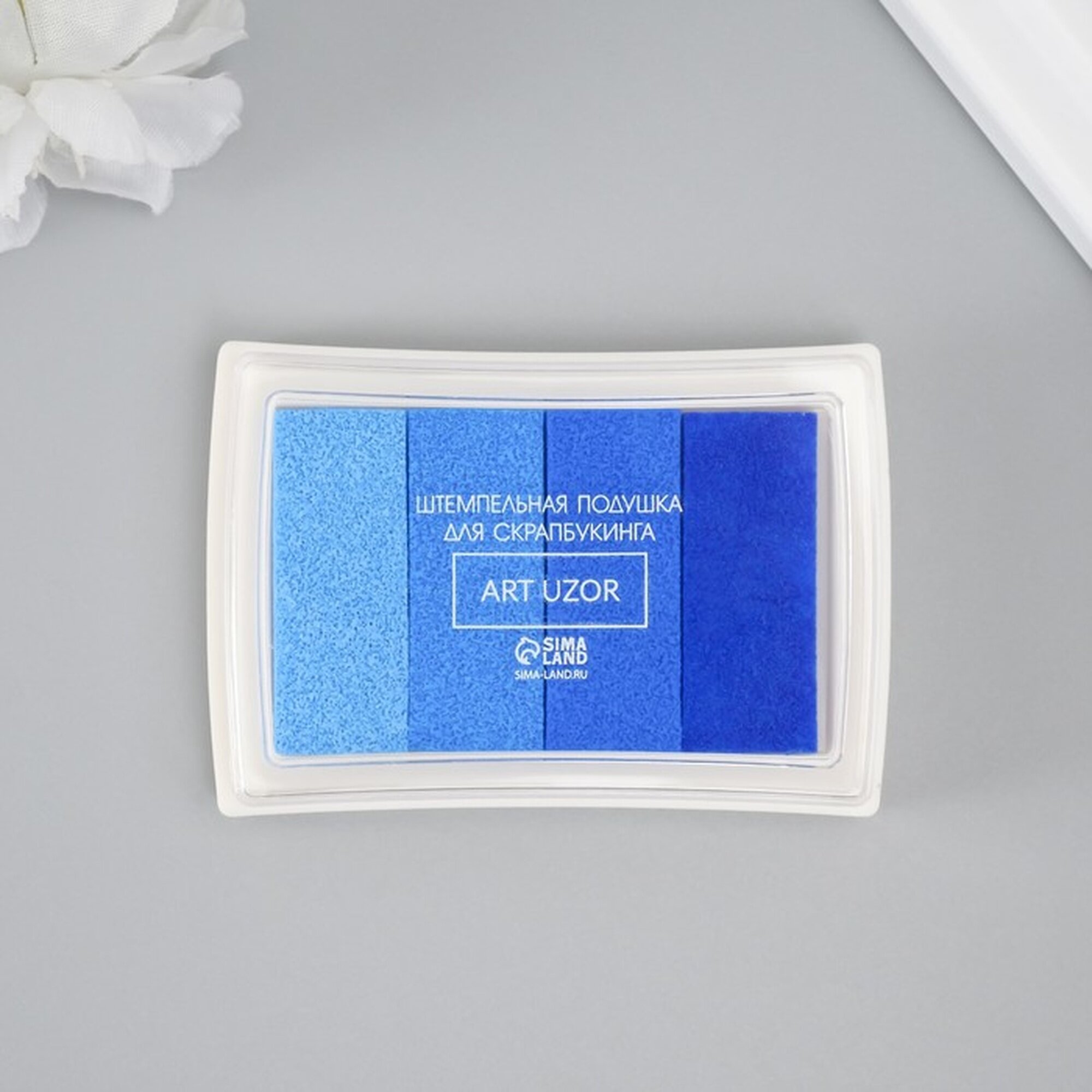 Штемпельная подушка 4 цвета "Сине-голубая палитра" 78х55х18 см